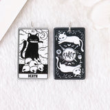 8Pcs Cat Tarot Card Charms Acrylic Pendants DIY Making Accessories