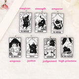 8Pcs Cat Tarot Card Charms Acrylic Pendants DIY Making Accessories
