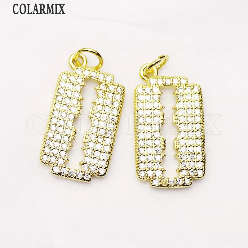 Blade Shape Pendant Cube Zirconia Jewelry Pendant for Women