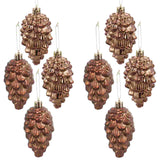 8 Pcs Christmas Tree Pendant Holiday Ornaments Decorations Pine Cone