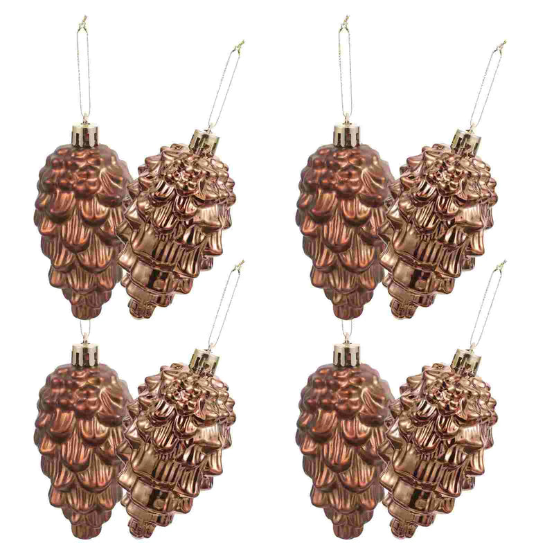 8 Pcs Christmas Tree Pendant Holiday Ornaments Decorations Pine Cone