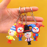 8 Pcs Clown Keychain Colorful Decorative Chains Creative Rings Keychains