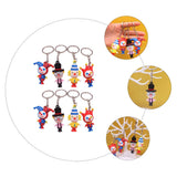 8 Pcs Clown Keychain Rings Colorful PVC Decors