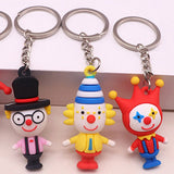 8 Pcs Clown Keychain Rings Colorful PVC Decors
