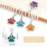 8 Pcs Dog Paw Stitch Markers Enamel Alloy Crochet Stitch Marker Charms