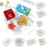 8 Pcs Dried Flower Specimen Epoxy Resin Mold Box Silicone Mould DIY Crafts