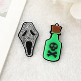 8 pcs Halloween Charms Acrylic Skull Poison Bottle for DIY Jewelry Making