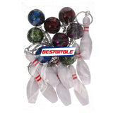 8 Pcs Bowling Keychain Men's Accessories Key Rings Pendant Keyr