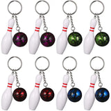 8 Pcs Bowling Keychain Men's Accessories Key Rings Pendant Keyr