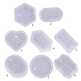 8 Pcs Crystal Epoxy Resin Mold Jewelry Pendant Silicone Mould
