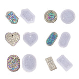 8 Pcs Crystal Epoxy Resin Mold Jewelry Pendant Silicone Mould