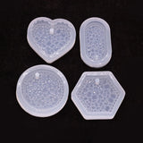 8 Pcs Crystal Epoxy Resin Mold Jewelry Pendant Silicone Mould