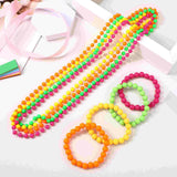Neon Beads Bracelets & Necklaces Set for Girls & Women