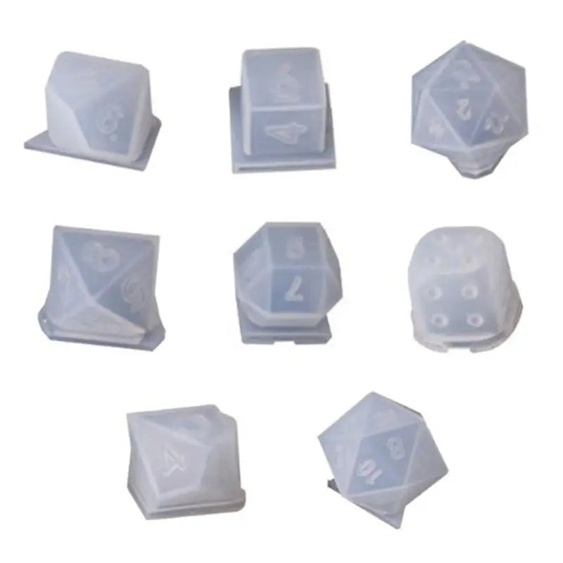 8 Pcs/Set Epoxy Mold UV Resin DIY Dice Mould