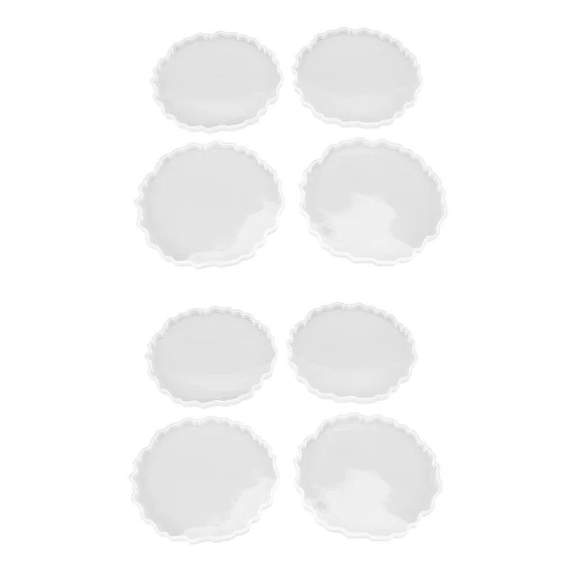 8 Pcs Silicone Agate Coaster Resin Casting Making Mold