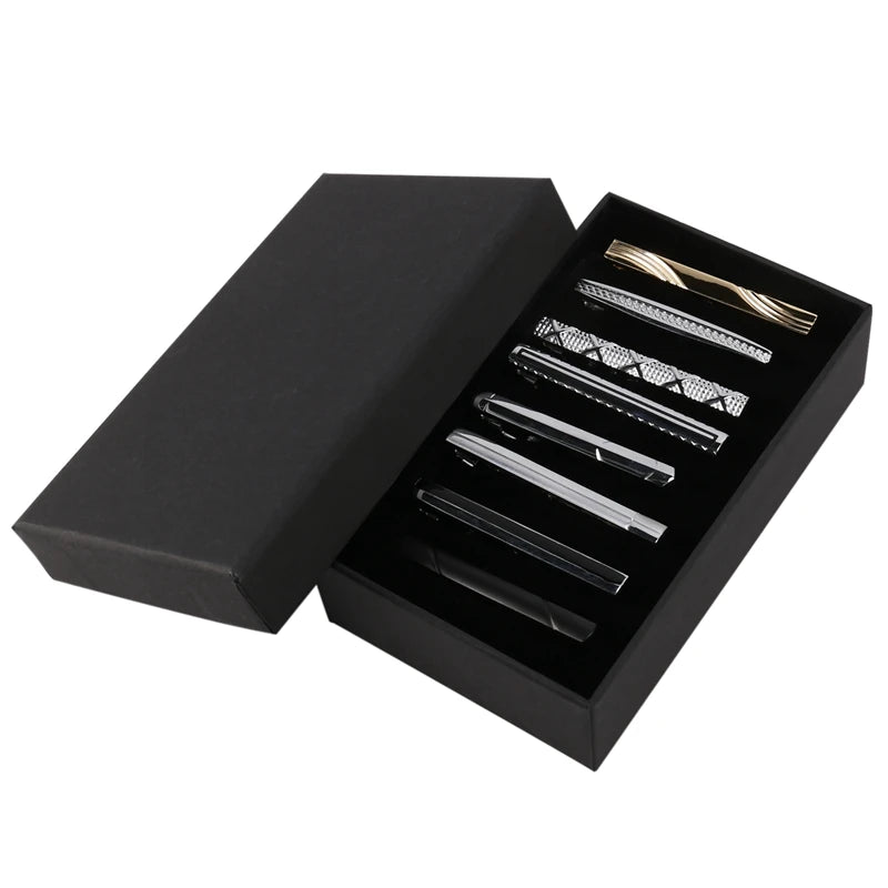 8 Pcs Tie Clips Set for Men with Box
