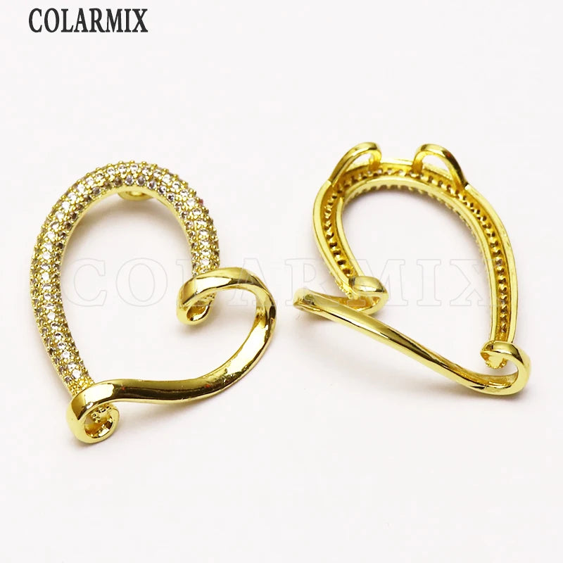 Zircon Heart Pendant Hollow Necklace Charms Jewelry