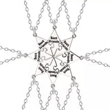 8 Piece Set Sisters Friendship Letter BFF Pendant Necklace Gift