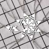 8 Piece Set Sisters Friendship Letter BFF Pendant Necklace Gift