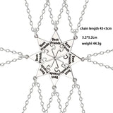 8 Piece Set Sisters Friendship Letter BFF Pendant Necklace Gift