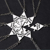 8 Piece Set Sisters Friendship Letter BFF Pendant Necklace Gift
