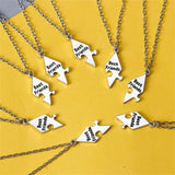 8 Piece Set Sisters Friendship Letter BFF Pendant Necklace Gift