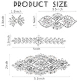 8 Pcs Crystal Rhinestone Applique Wedding Iron On Silver