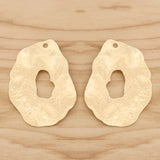 8 Large Hollow Charms Pendants for DIY Earrings 44x32mm