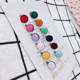 8 Pcs Round Bead Caps Earrings Stainless Steel DIY Jewelry Making Supplies