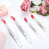 8-Piece Plastic Tweezers with Rubber Coating for Jewelry Craft
