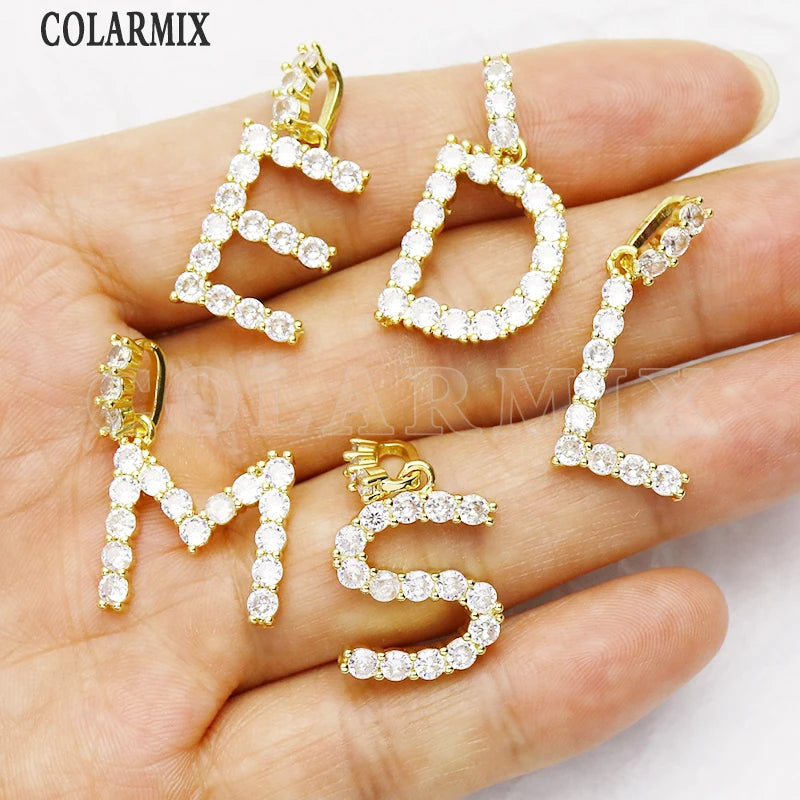 8 Tiny Letter Pendants for Jewelry Making Charm Accessories 51525