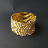 Bridal Wedding Bangle Bracelet Silver Plated Crystal Rhinestone Spiral