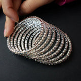 Bridal Wedding Bangle Bracelet Silver Plated Crystal Rhinestone Spiral