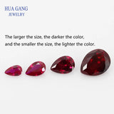 Ruby Red Corundum Stones 2x3~13x18mm Pear Cut Gems
