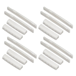 8 Sets 6 String Acoustic Guitar Bone Bridge Saddle & Nut Real Bone