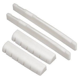 8 Sets 6 String Acoustic Guitar Bone Bridge Saddle & Nut Real Bone