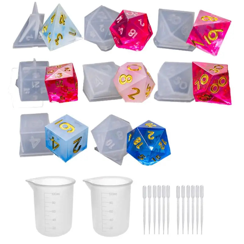Resin Casting Shapes Dice for Game Triangle Mold Digital Home Craft