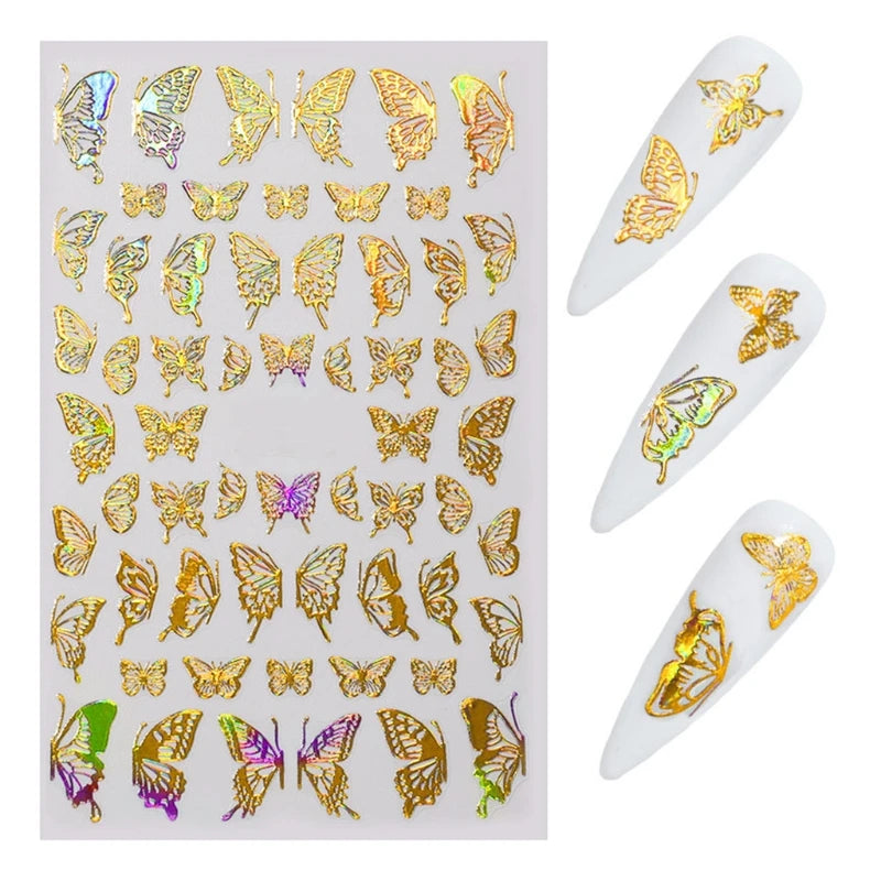 8 Sheets Epoxy Resin Mold Filler UV Butterfly Stickers DIY Crafts