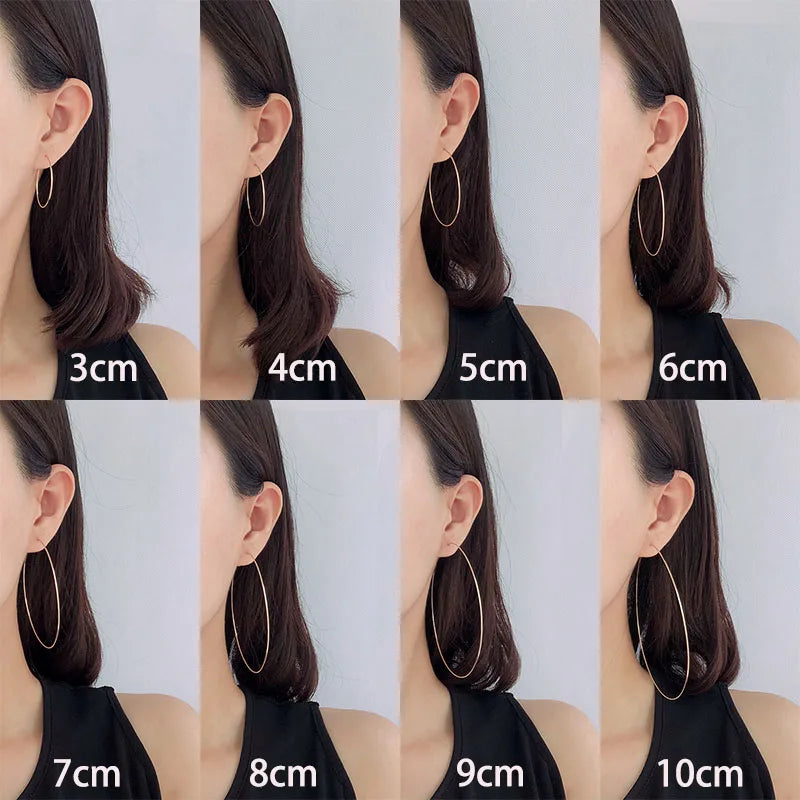 Thin Hoop Earrings 925 Silver/Gold Filled Vintage Pendientes Oorbellen Earrinngs