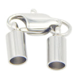 8 Sizes Stainless Steel Lobster Clasps Rope End Caps Jewelry Findings