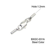 8 Sizes Stainless Steel Lobster Clasps Rope End Caps Jewelry Findings