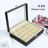 8 Slots PU Leather Eyewear Display Box Watch Organizer