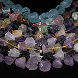 8 Stones Choice Rainbow Crystal Nuggets Quartz Tiger Eye Sweater Pendant
