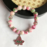 Pink Green Tricolor Natural Stone Bracelet Jewelry