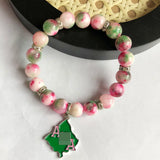 Pink Green Tricolor Natural Stone Bracelet Jewelry