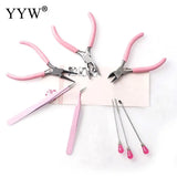 8-Piece Pink Jewelry Making Tool Set Kits