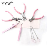8-Piece Pink Jewelry Making Tool Set Kits