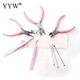 8-Piece Pink Jewelry Making Tool Set Kits