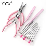 8-Piece Pink Jewelry Making Tool Set Kits