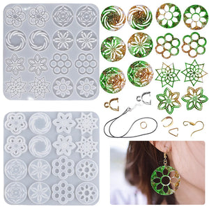 Flower Hollow Earring Ornaments Silicone Mold DIY Gift Jewelry Making Resin Mold